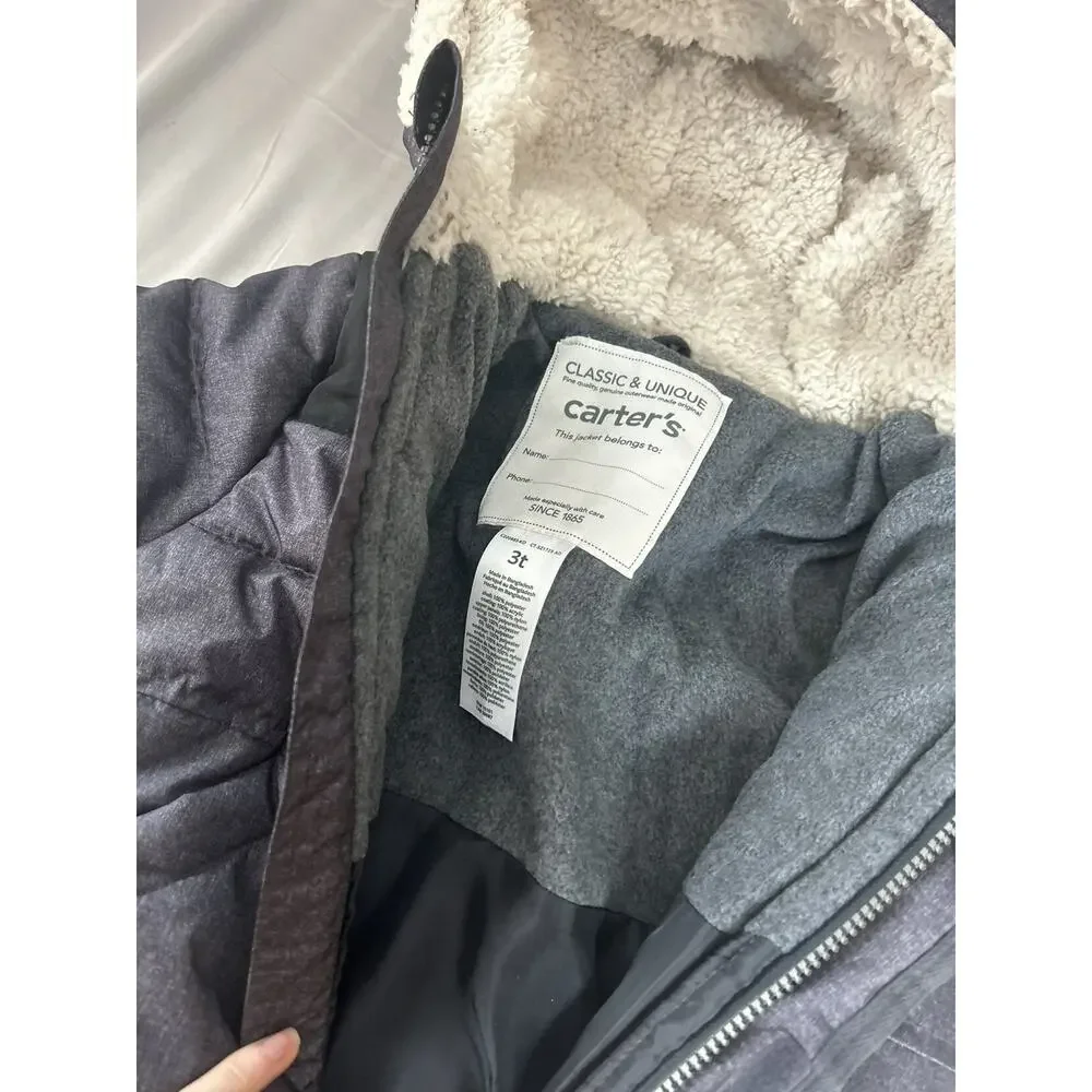 Carters Grey Hooded Jacket size 3